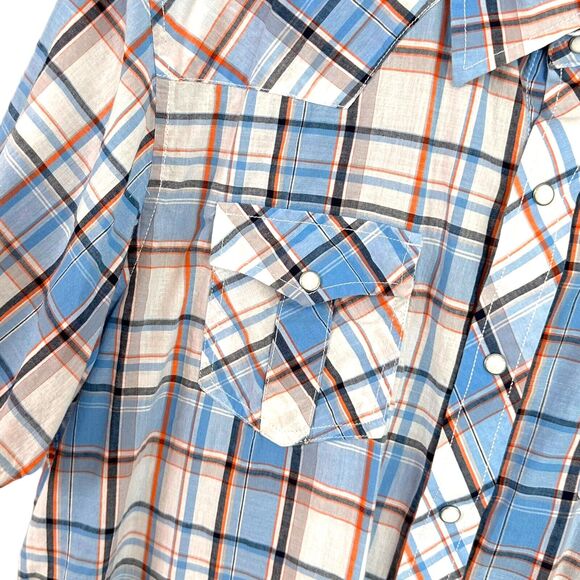 Denver Hayes Western Shirt Sz XL Plaid Button Up Pearl Snap Short Sleeve Cowboy - Picture 5 of 13